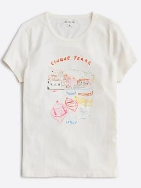 J.Crew Graphic Tee- Cinque Terre Italy, Sz L